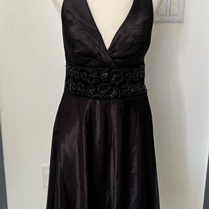 Elegant Black Backless Dress
